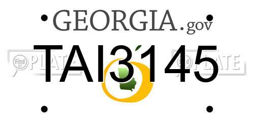 TAI3145 Georgia License Plate
