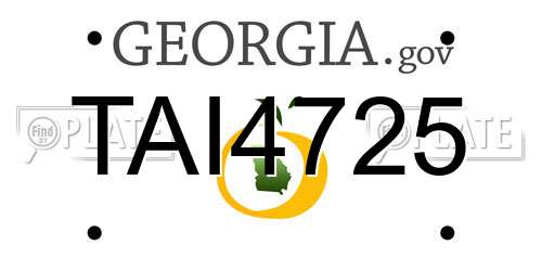 TAI4725 Georgia License Plate