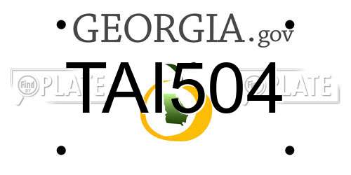 TAI504 Georgia License Plate