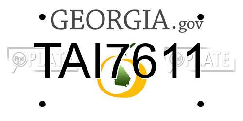 TAI7611 Georgia License Plate
