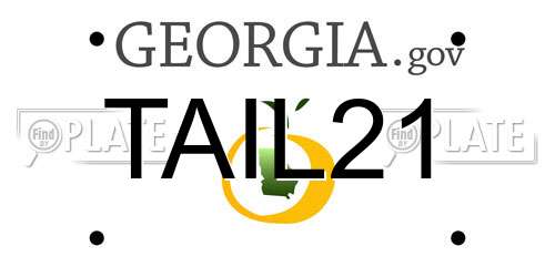 TAIL21 Georgia License Plate