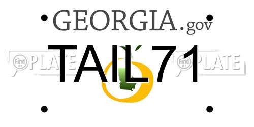 TAIL71 Georgia License Plate