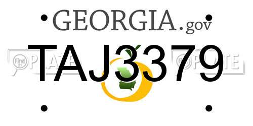TAJ3379 Georgia License Plate
