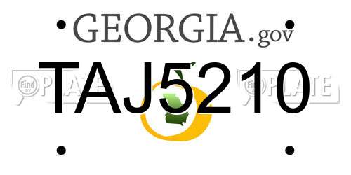 TAJ5210 Georgia License Plate