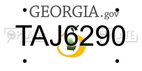 TAJ6290 Georgia License Plate