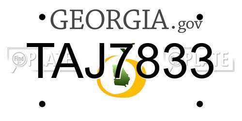 TAJ7833 Georgia License Plate
