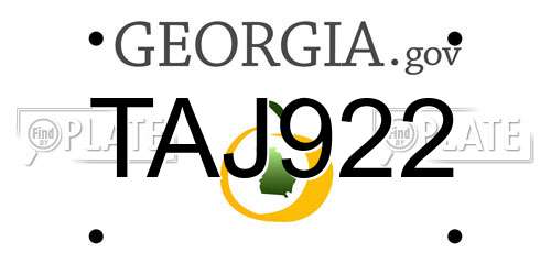 TAJ922 Georgia License Plate