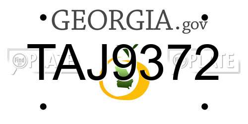 TAJ9372 Georgia License Plate