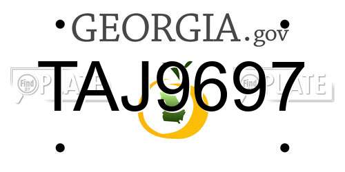 TAJ9697 Georgia License Plate