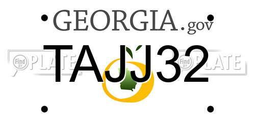 TAJJ32 Georgia License Plate