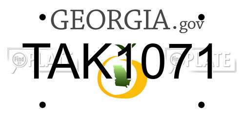 TAK1071 Georgia License Plate