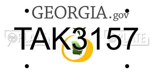 TAK3157 Georgia License Plate