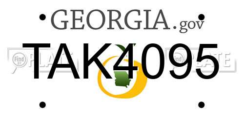 TAK4095 Georgia License Plate