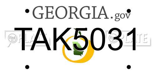 TAK5031 Georgia License Plate
