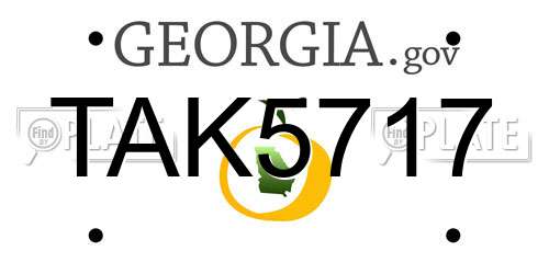 TAK5717 Georgia License Plate