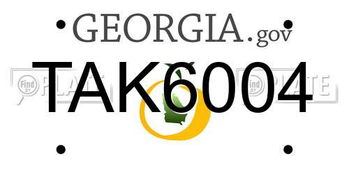 TAK6004 Georgia License Plate
