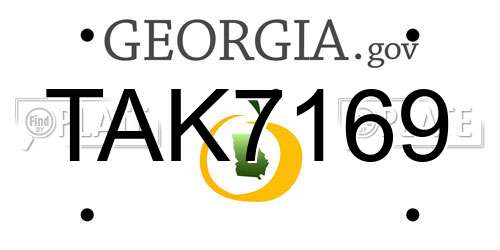 TAK7169 Georgia License Plate