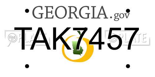 TAK7457 Georgia License Plate