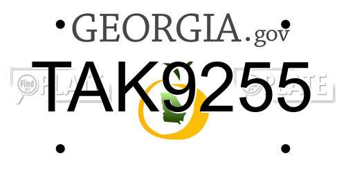 TAK9255 Georgia License Plate