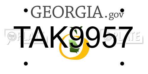 TAK9957 Georgia License Plate