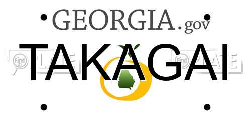 TAKAGAI Georgia License Plate