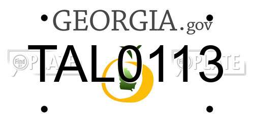 TAL0113 Georgia License Plate