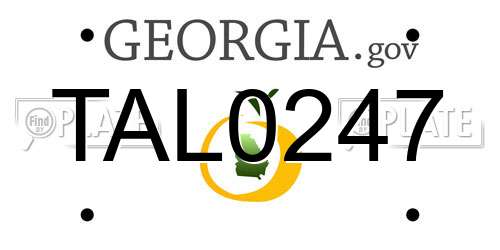 TAL0247 Georgia License Plate