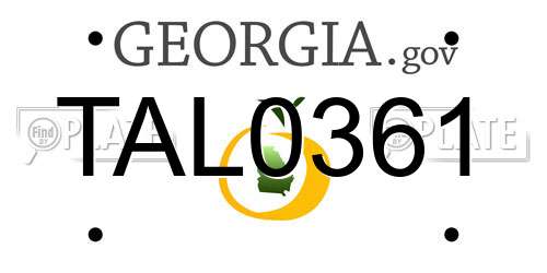 TAL0361 Georgia License Plate
