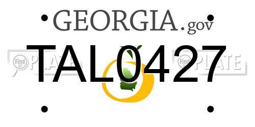 TAL0427 Georgia License Plate