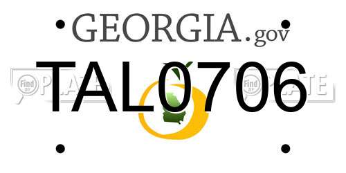 TAL0706 Georgia License Plate