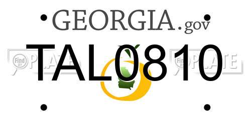 TAL0810 Georgia License Plate