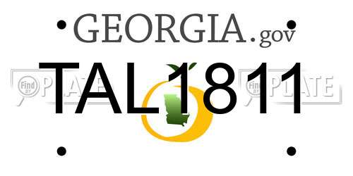 TAL1811 Georgia License Plate