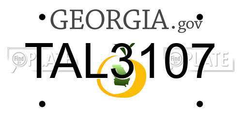 TAL3107 Georgia License Plate