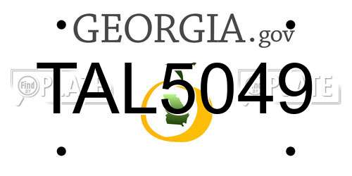 TAL5049 Georgia License Plate