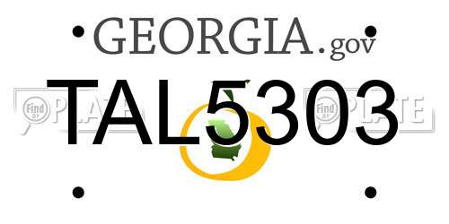 TAL5303 Georgia License Plate