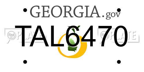 TAL6470 Georgia License Plate