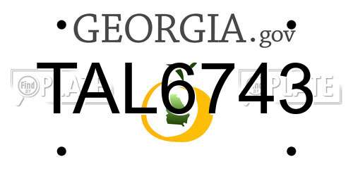 TAL6743 Georgia License Plate