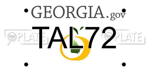 TAL72 Georgia License Plate