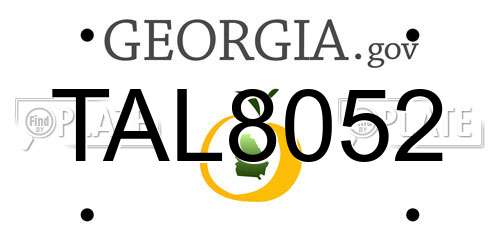 TAL8052 Georgia License Plate