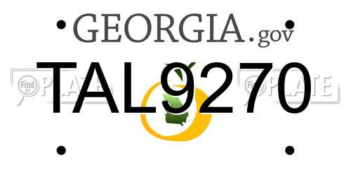 TAL9270 Georgia License Plate