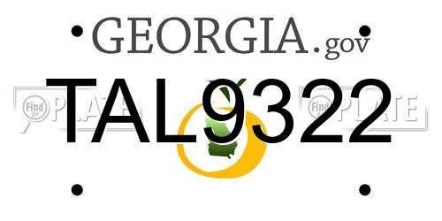 TAL9322 Georgia License Plate