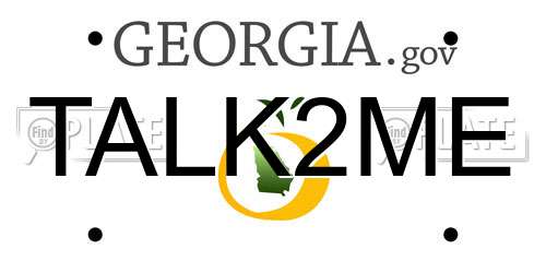 TALK2ME Georgia License Plate