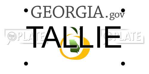 TALLIE Georgia License Plate