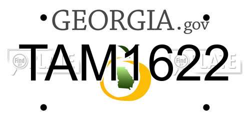 TAM1622 Georgia License Plate