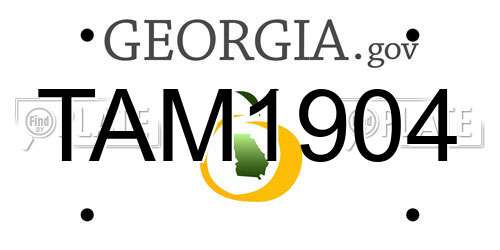 TAM1904 Georgia License Plate