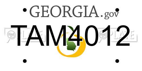 TAM4012 Georgia License Plate