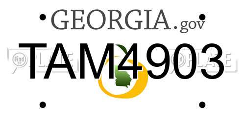 TAM4903 Georgia License Plate