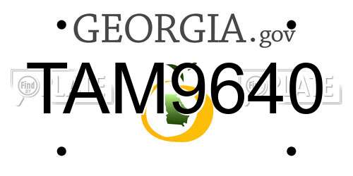TAM9640 Georgia License Plate