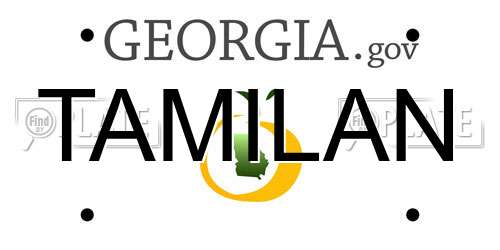 TAMILAN Georgia License Plate
