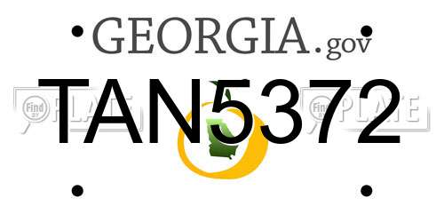 TAN5372 Georgia License Plate